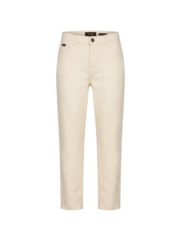 Moorer Sansa Logo-patch Straight-leg Jeans in Neutrals