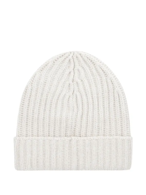 MALO CASHMERE 100% Cashmere Unisex Knit Beanie Malo | Ribbed Cashmere Hat in Dark Grey | SARTALE main image 4