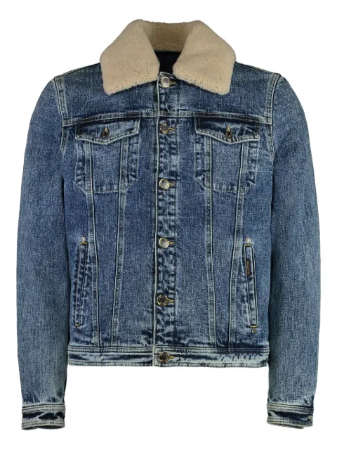 Moorer sheepskin-trimmed denim jacket