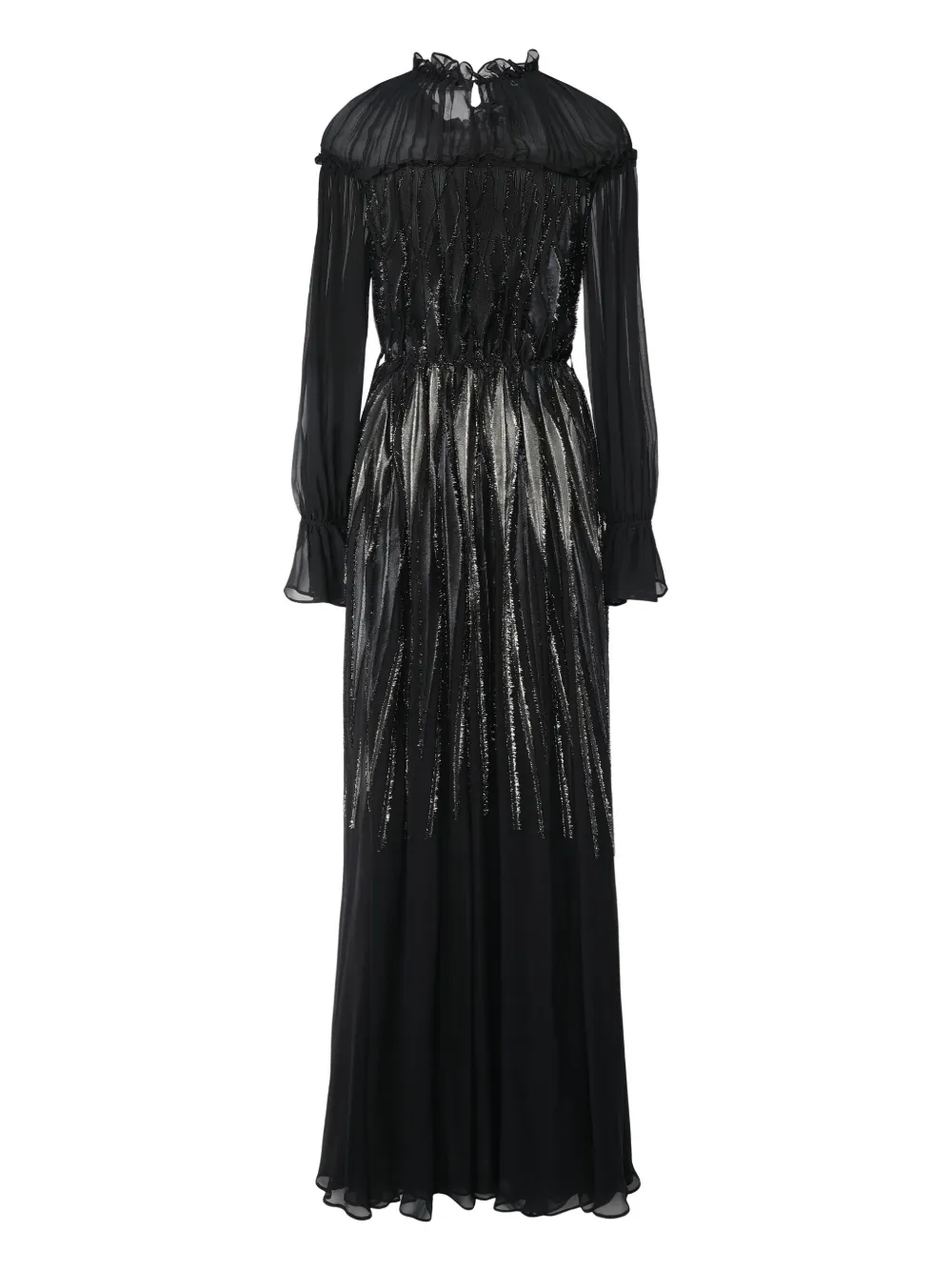 Alberta Ferretti ruffled-collar maxi dress - Zwart