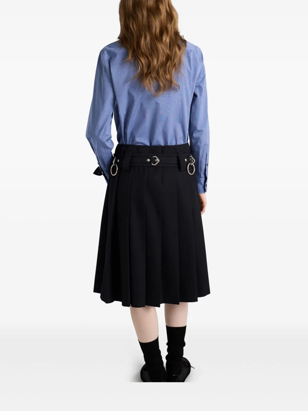 Shop Prada Poplin Shirt In Blue
