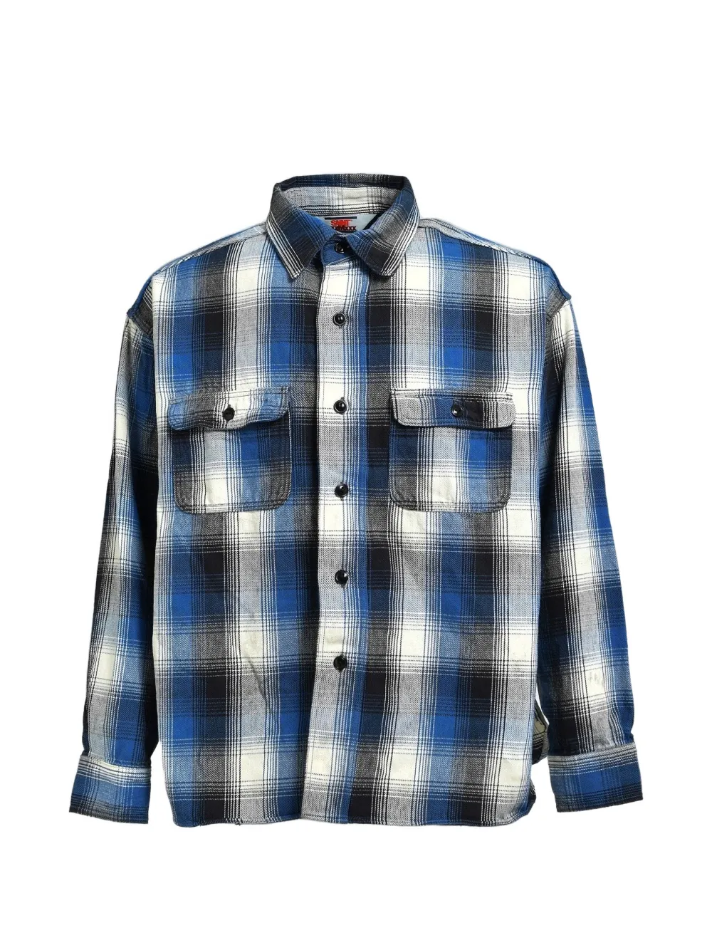 SAINT MXXXXXX checked pocket shirt - Blu