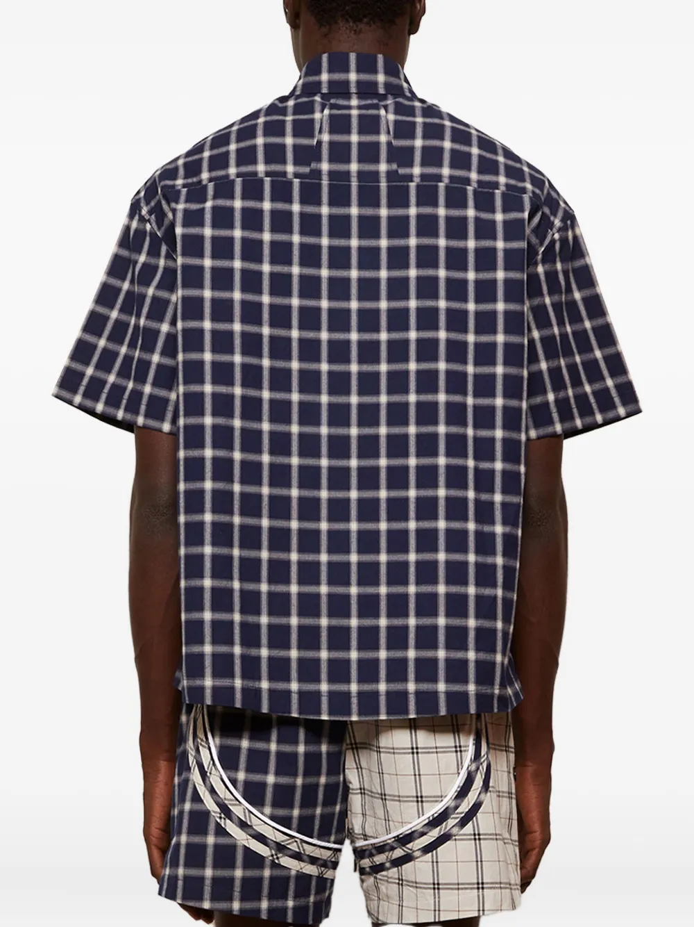 RHUDE checked-pattern shirt Blauw