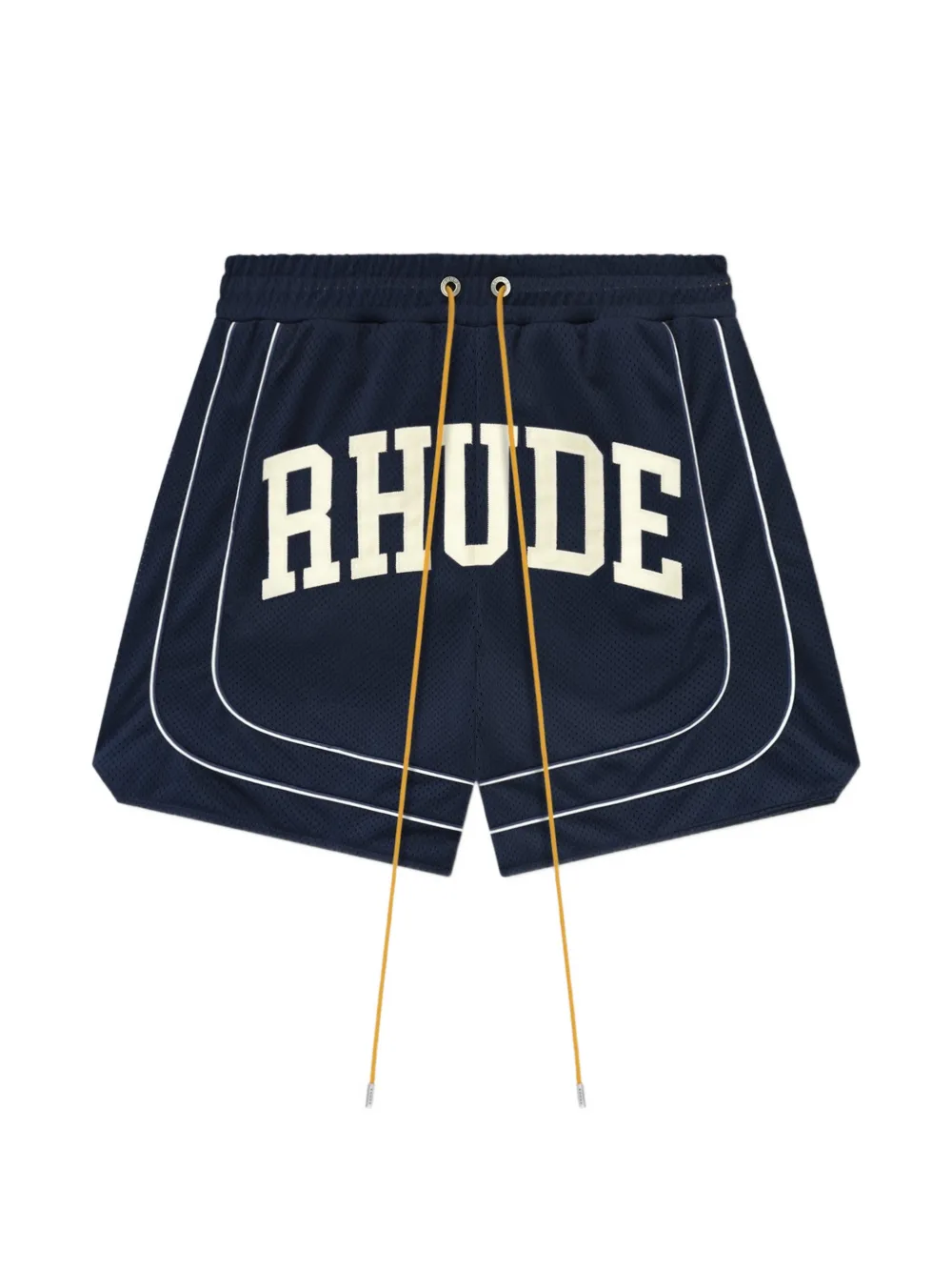 RHUDE Collegiate logo-print mesh shorts - Blu