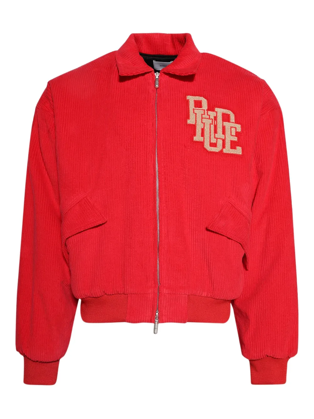 RHUDE corduroy logo-detail jacket | Red | Image 1