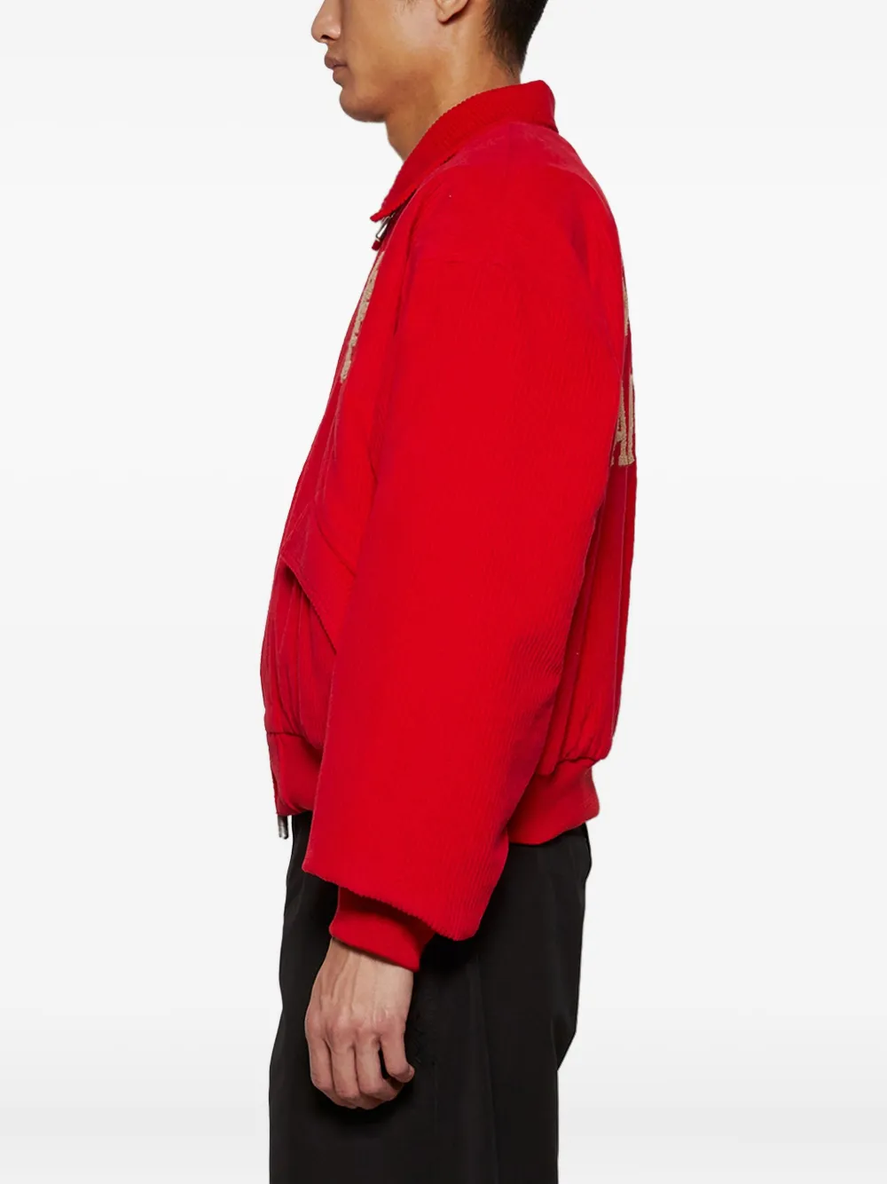 RHUDE Ribfluwelen jack met logodetail Rood