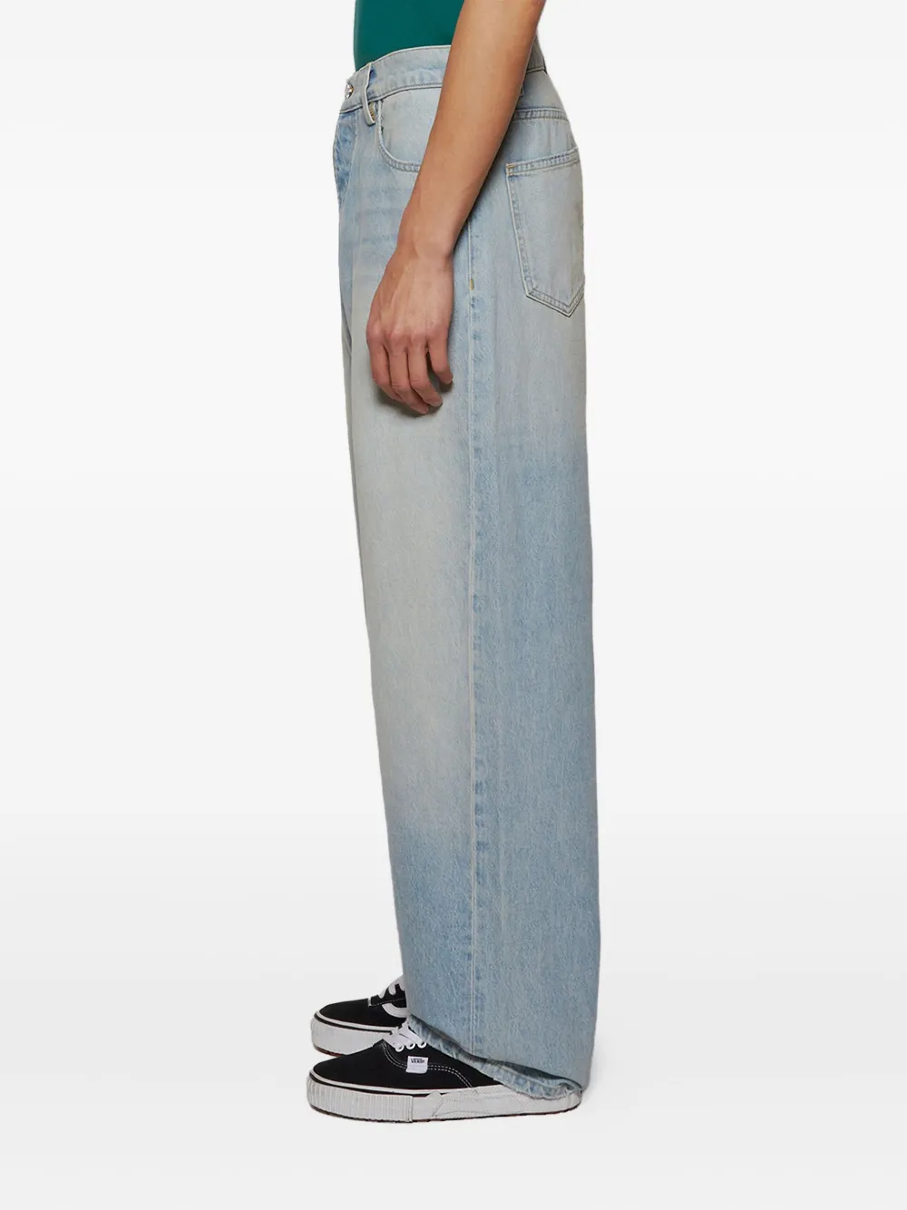 Nahmias Jeans met knoop- en ritssluiting Blauw