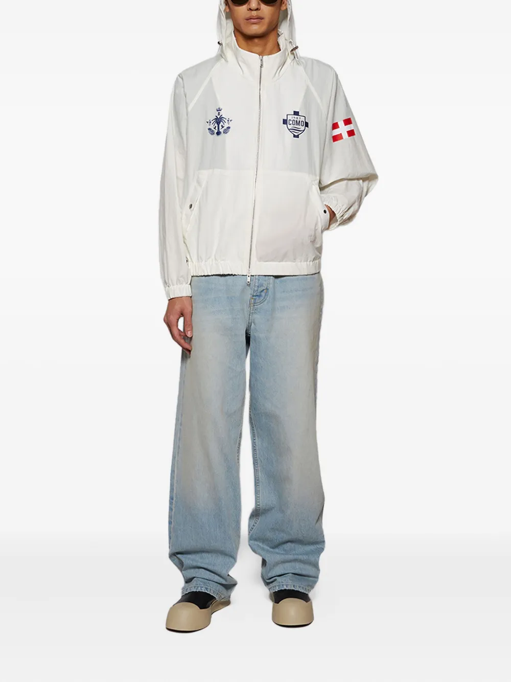 RHUDE FC Como hooded jacket Wit