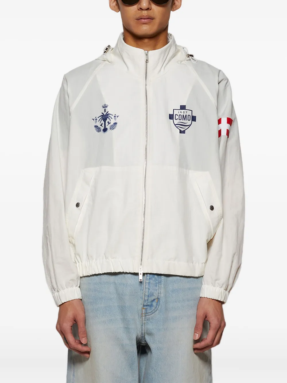 RHUDE FC Como hooded jacket Wit