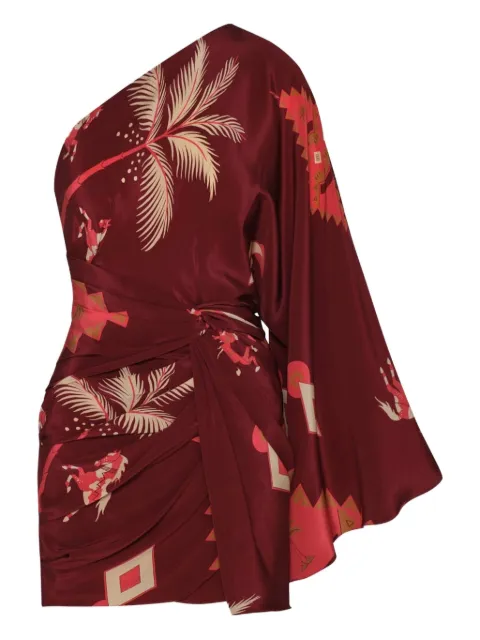 Johanna Ortiz one-shoulder print mini dress