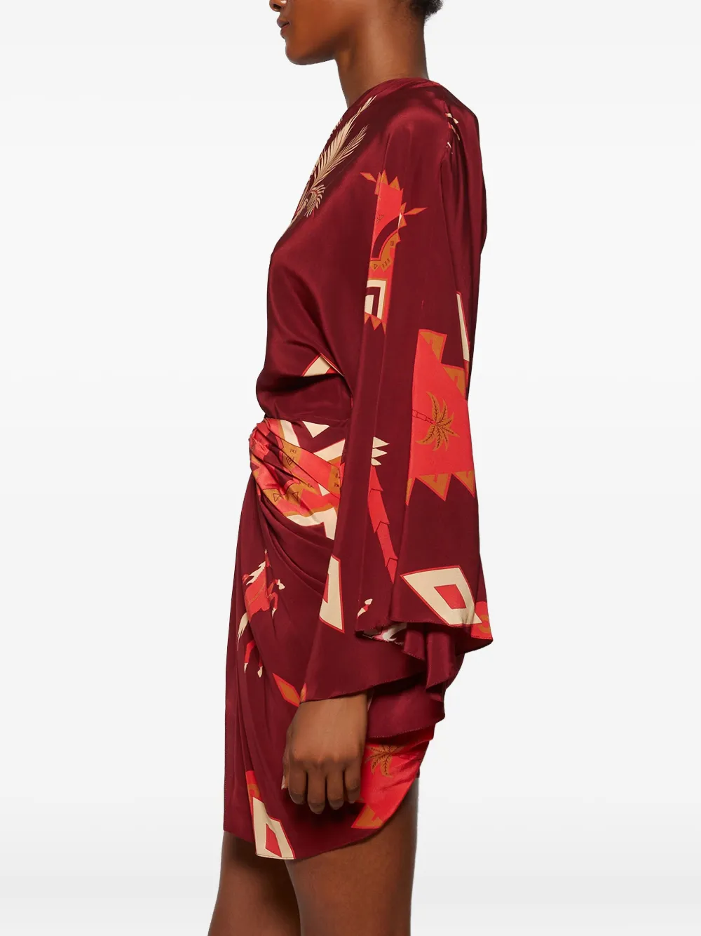 Johanna Ortiz Asymmetrische mini-jurk met print Rood