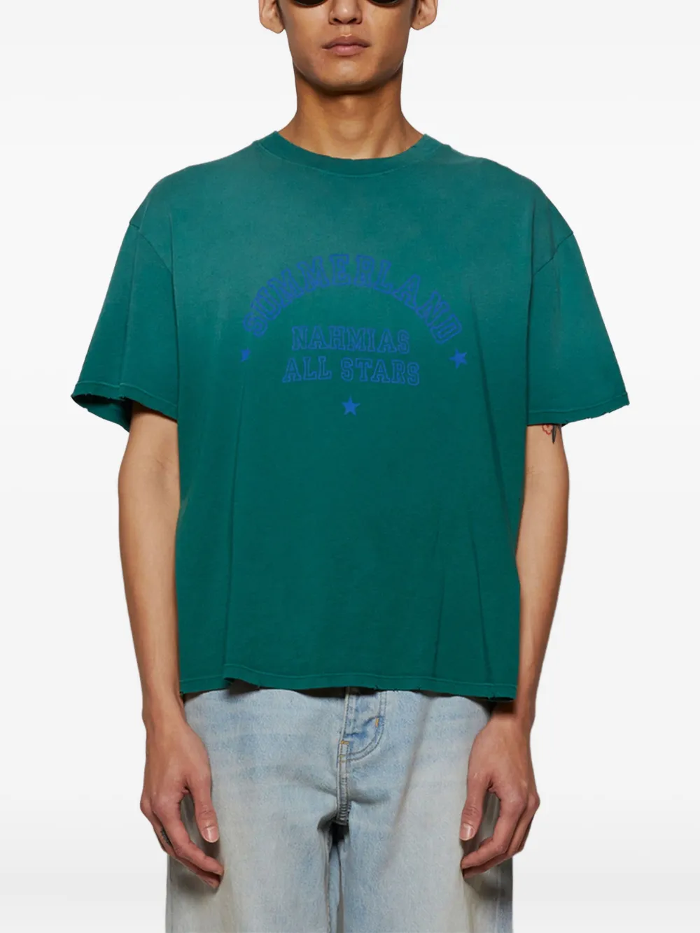 Nahmias T-shirt met grafische print Groen