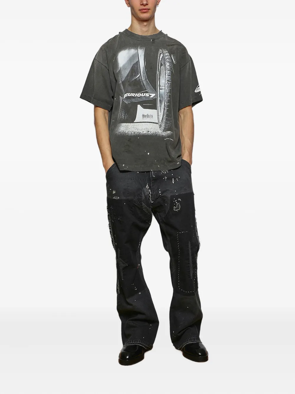SAINT MXXXXXX Furious 7-graphic T-shirt - Grijs