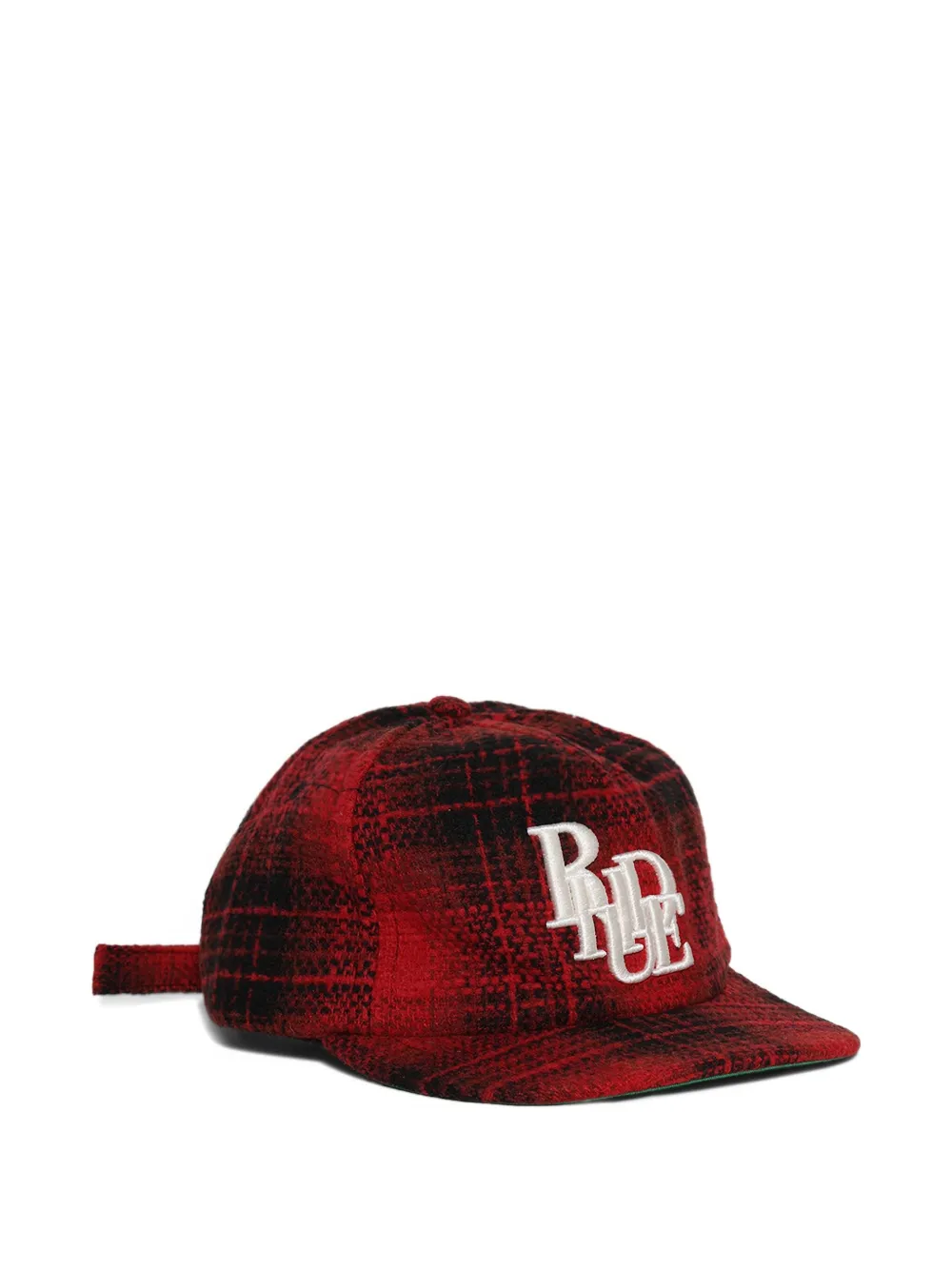 RHUDE logo-embroidered plaid baseball cap - Rood