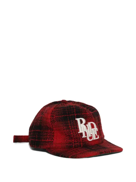 RHUDE logo-embroidered plaid baseball cap