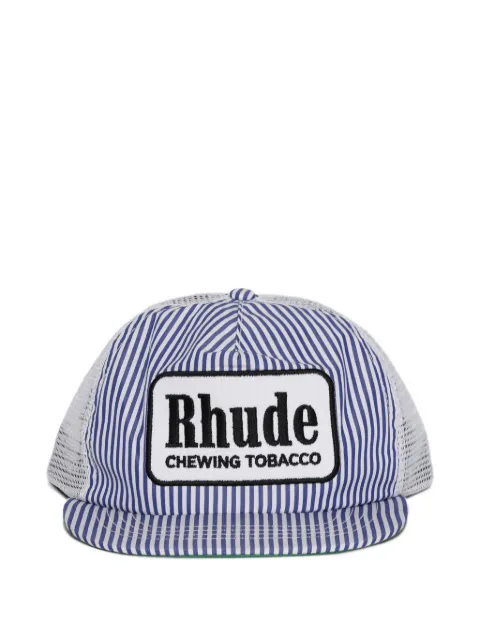 RHUDE striped logo-patch baseball cap