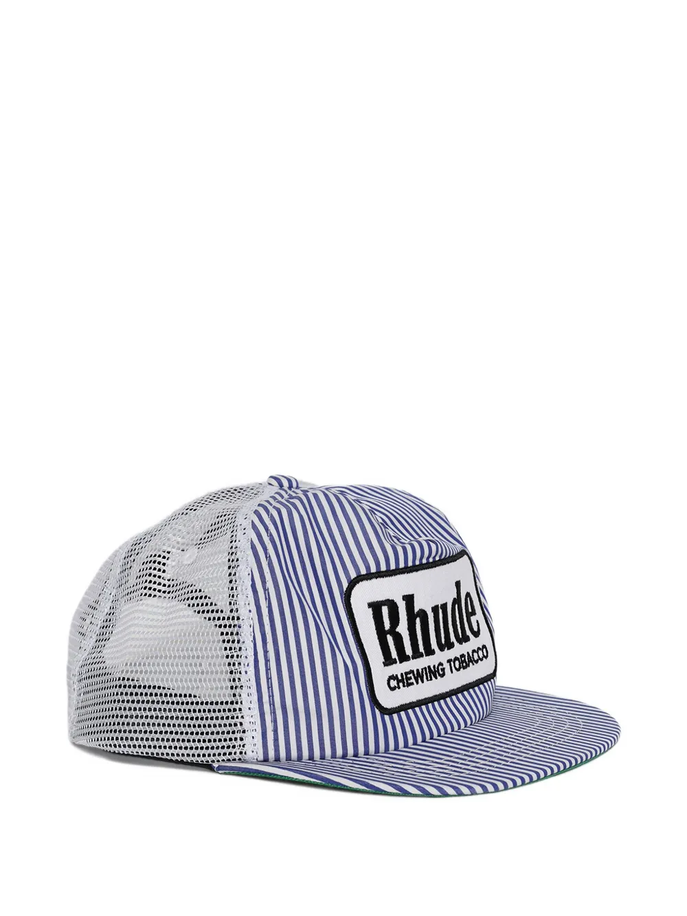 RHUDE striped logo-patch baseball cap - Blauw