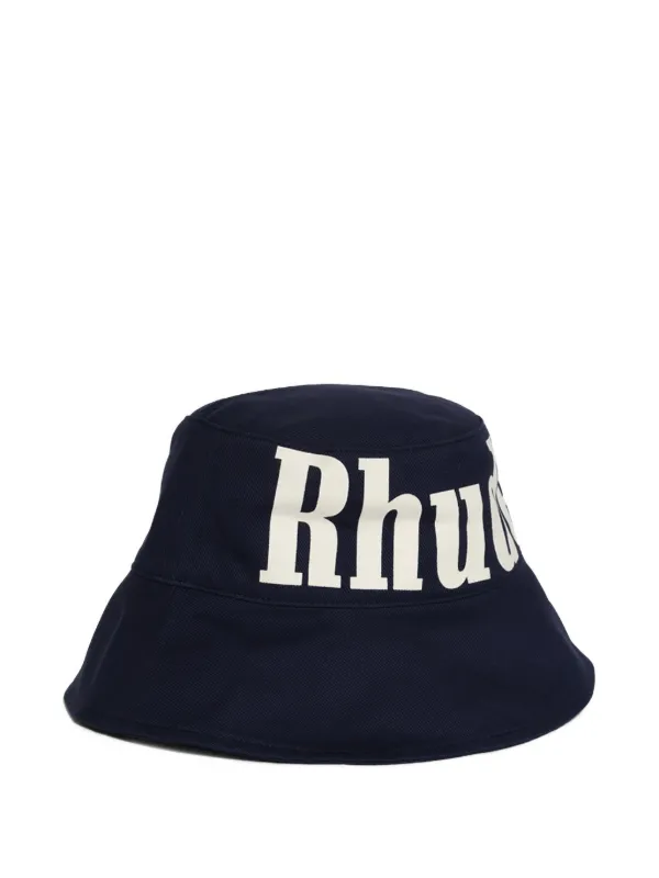RHUDE logo-print Bucket Hat Blue FARFETCH TR