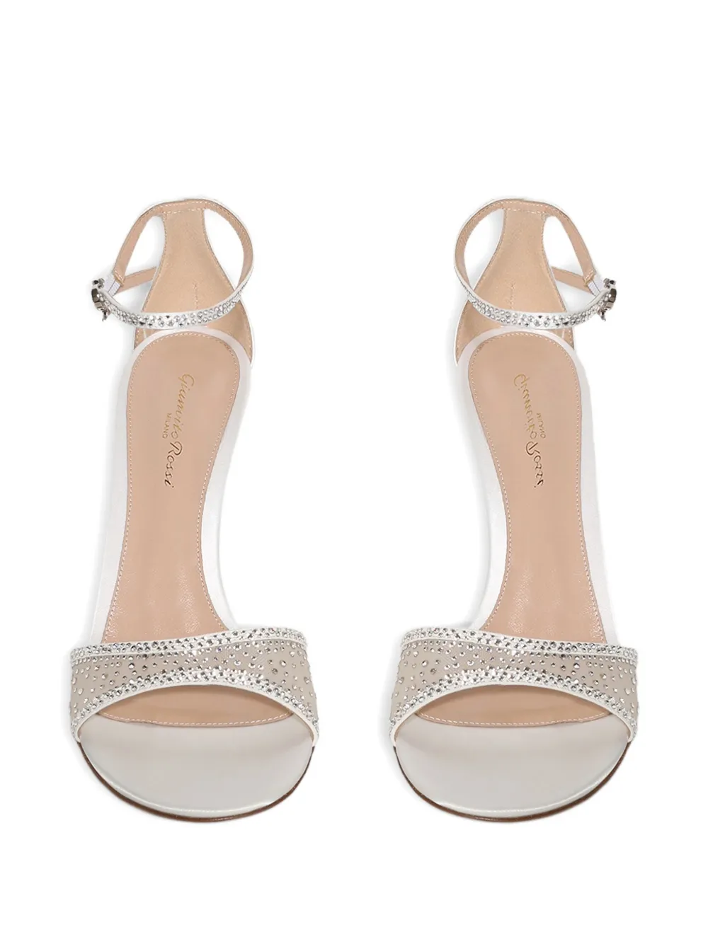 Gianvito Rossi 85mm crystal-embellished ankle-strap sandals Wit