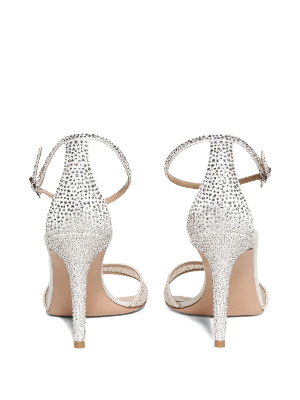 Gianvito Rossi 85mm crystal-embellished ankle-strap sandals Wit