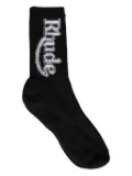 RHUDE logo-print socks - Black