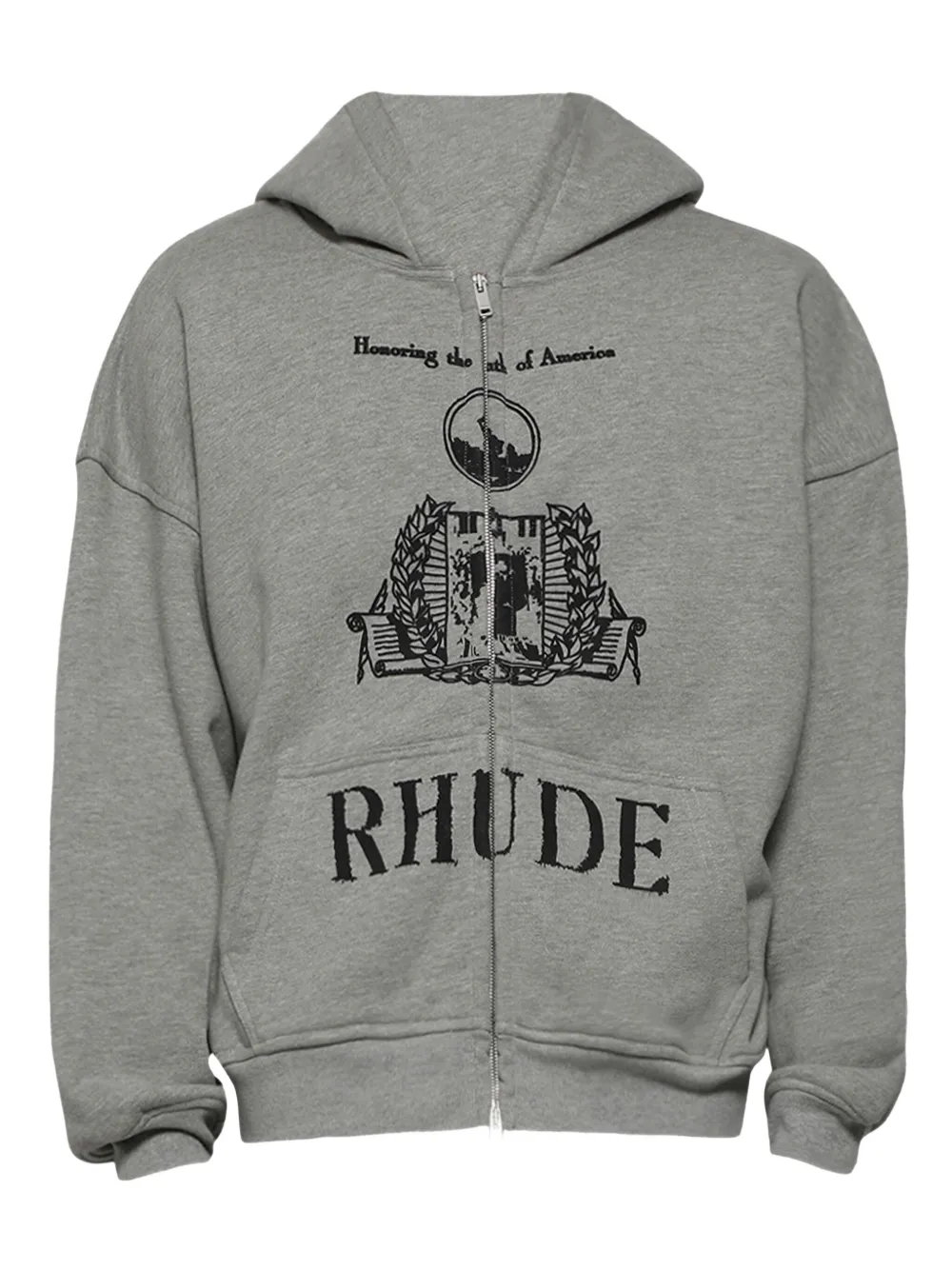 RHUDE Youth Of America zip-up hoodie | Grey | Image 1