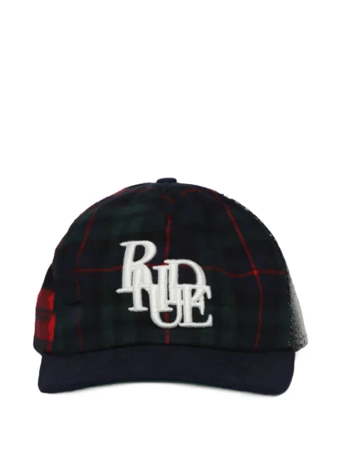 RHUDE logo-embroidered plaid baseball cap