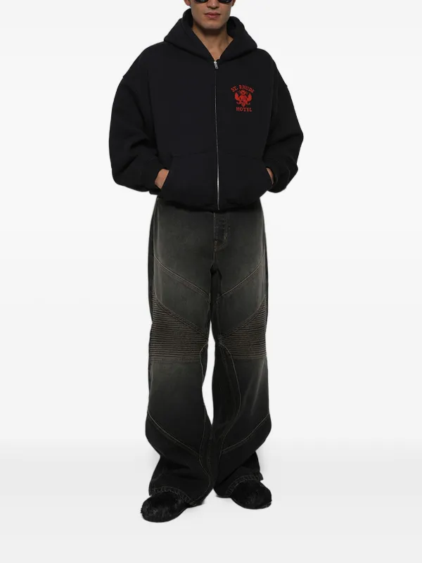 RHUDE St. Rhude zip-up Hoodie | Black | FARFETCH