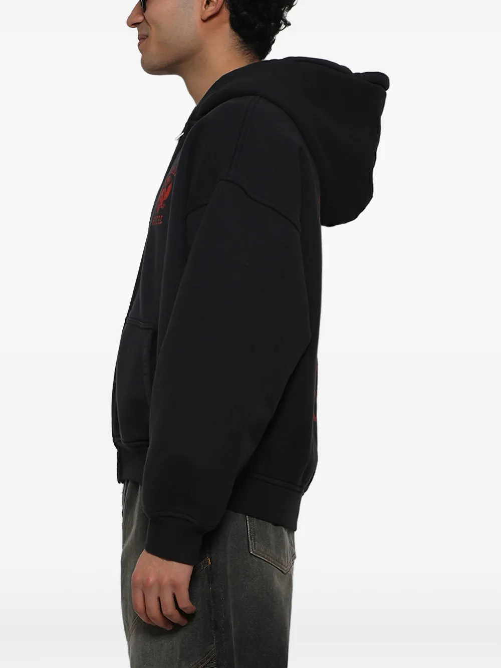 RHUDE St. hoodie met rits Zwart