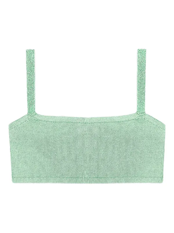 Calle Del Mar Knitted Bandeau Top in Green