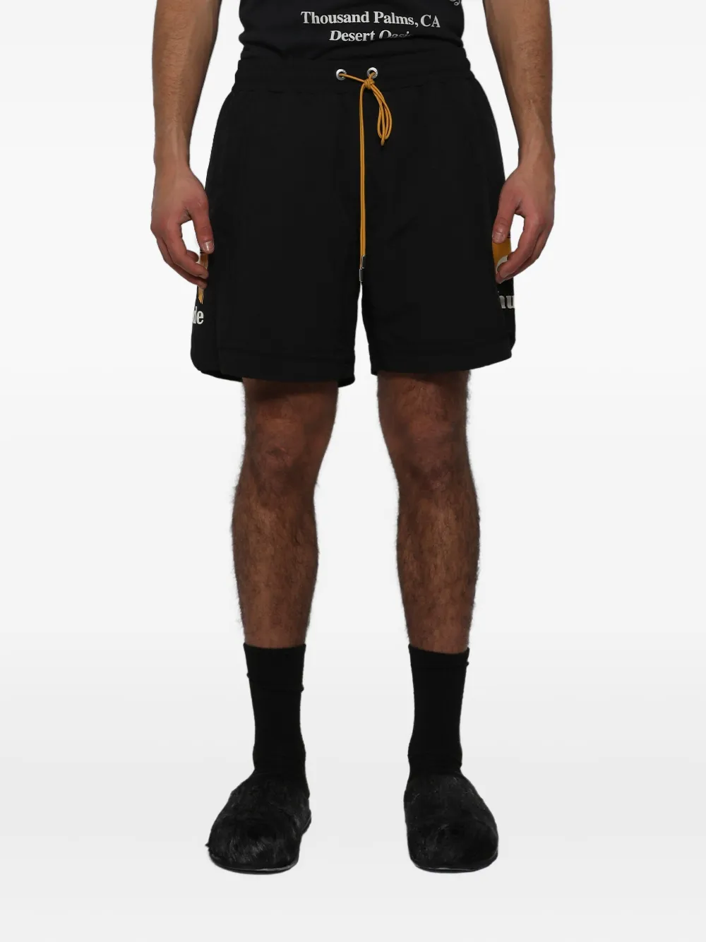 RHUDE Moonlight Logo shorts met trekkoord Zwart