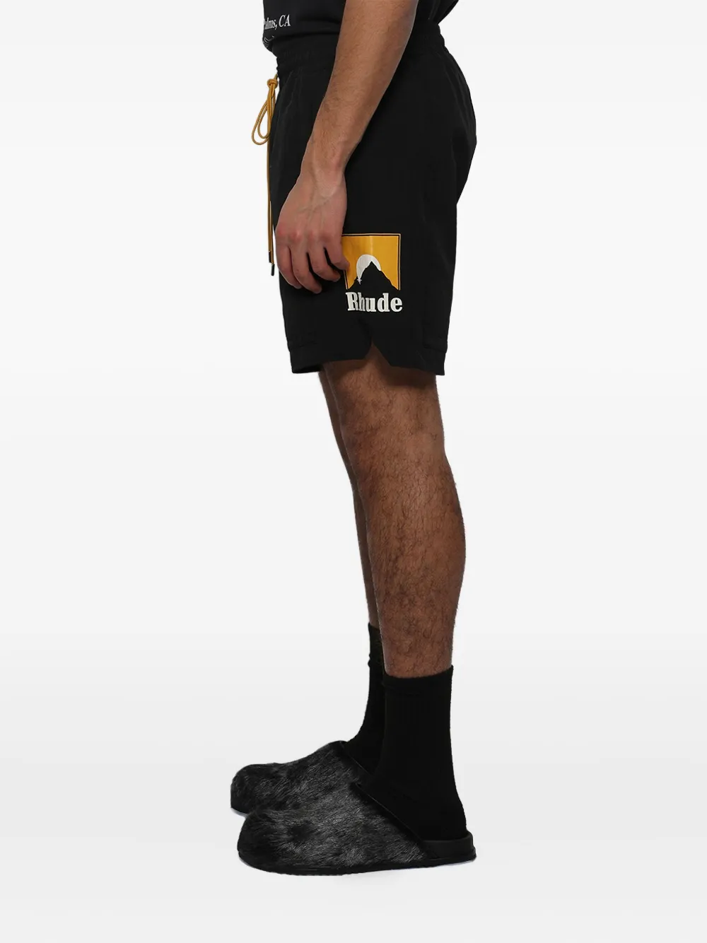 RHUDE Moonlight Logo shorts met trekkoord Zwart