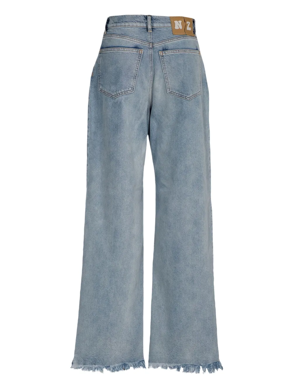 Natasha Zinko Frayed wide-leg jeans - Blauw