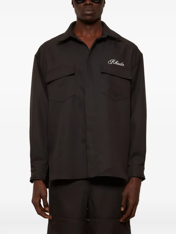 rhude dress shirt REGISTA TILE PRINT BUTTON-UP SHIRT XL / White