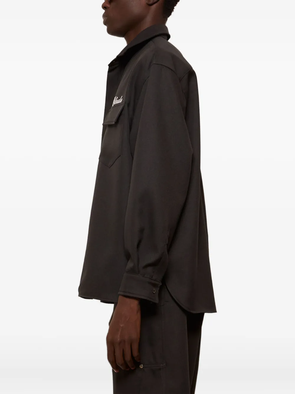 RHUDE embroidered-logo shirt Zwart