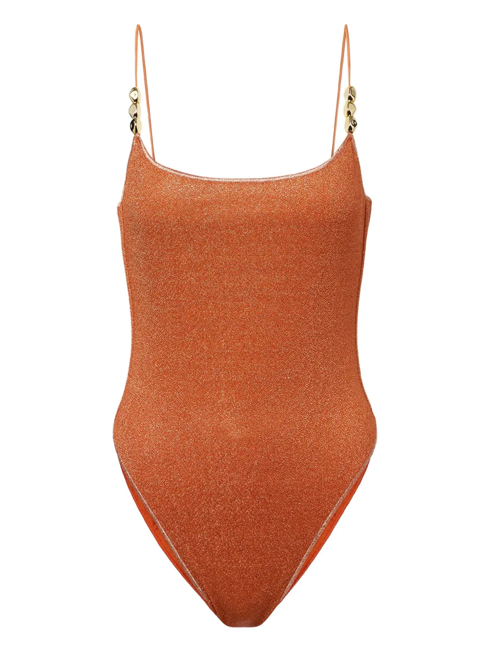 Oseree Glazed Lumiere Maillot Swimsuit In Orange
