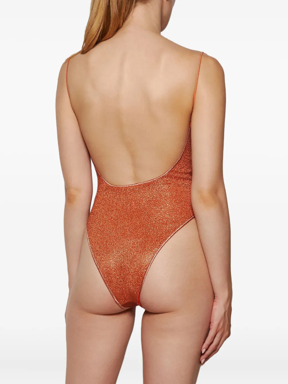 Oseree Glazed Lumiere Maillot Swimsuit In Orange
