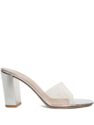 Ferragamo Eleanor 70mm エナメルレザー サンダル | シルバートーン