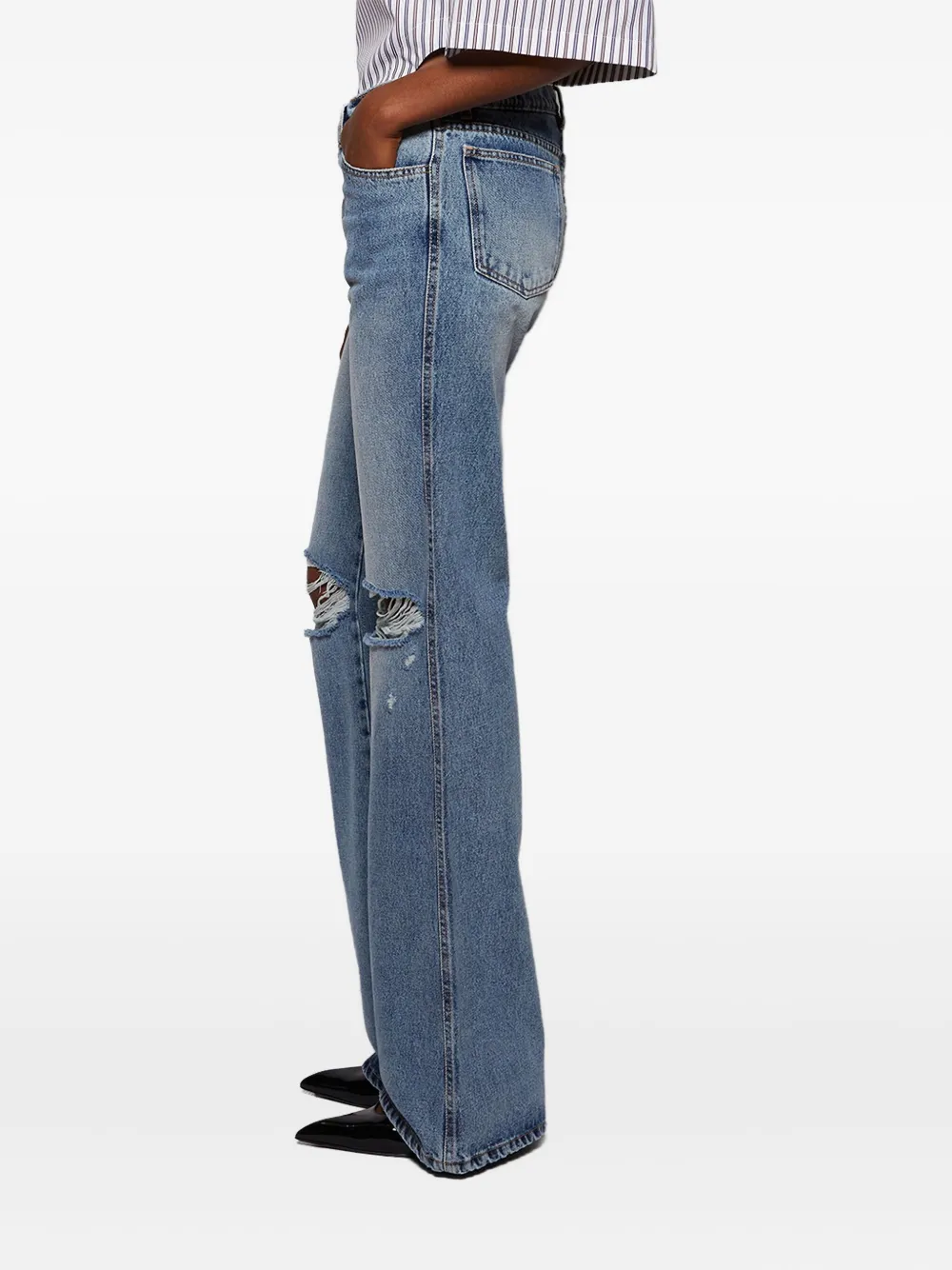  Natasha Zinko Distressed Flared Jeans - Blue 