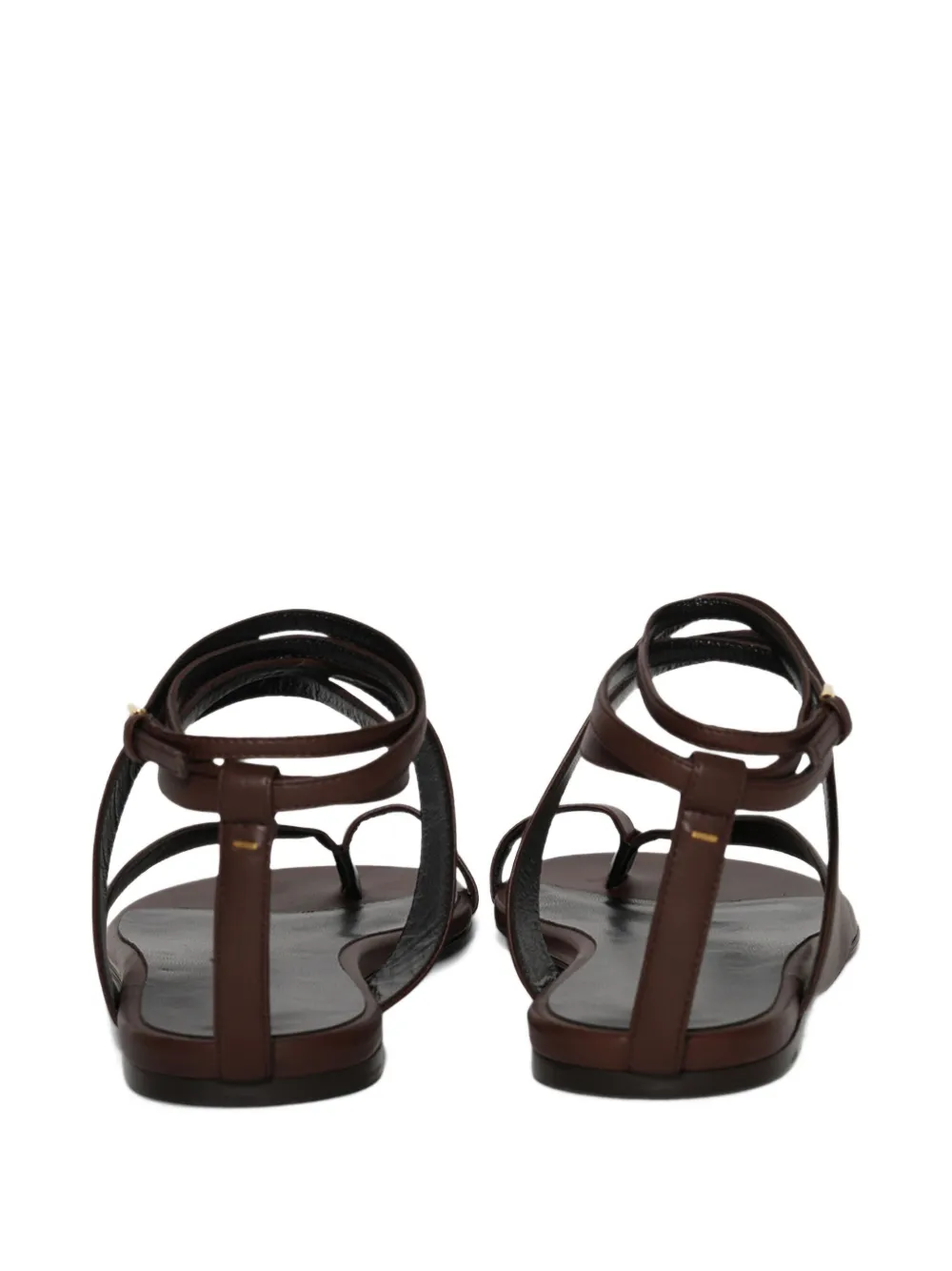 KHAITE Aimee ankle-wrap leather sandals Brown