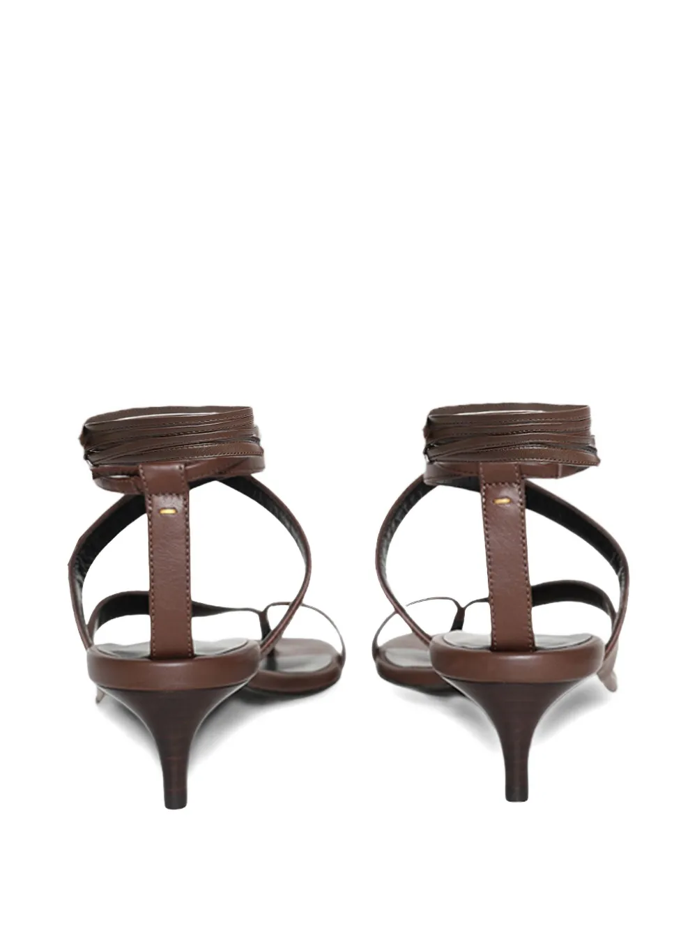 KHAITE 350mm Aimee strappy leather heeled sandals Brown