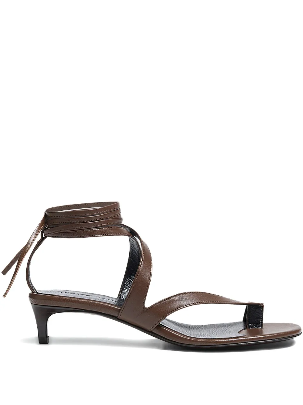 KHAITE 350mm Aimee strappy leather heeled sandals Brown