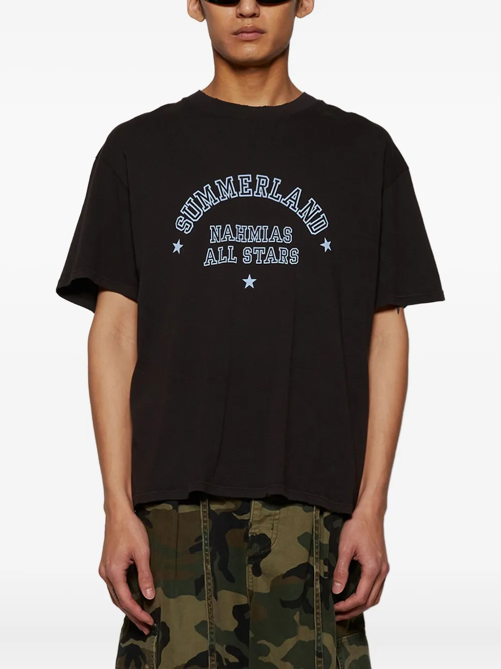 Nahmias T-shirt met grafische print Zwart