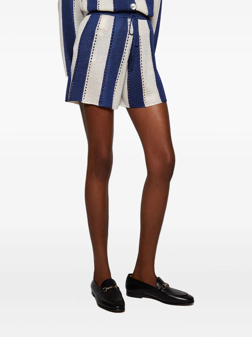 Calle Del Mar Cabana Stripe Shorts In Blue