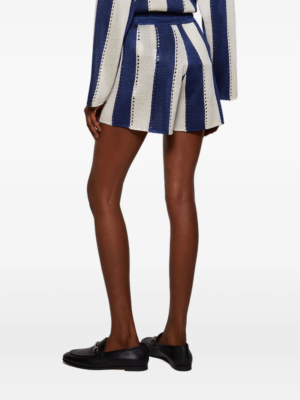 Calle Del Mar Cabana Stripe Shorts In Blue