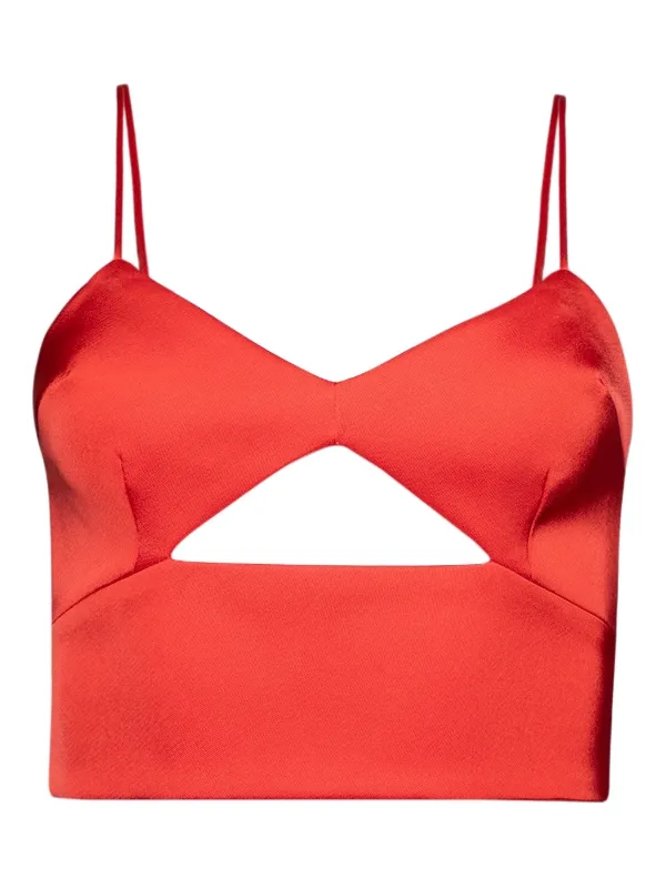 David Koma Cut-out Spaghetti-straps Top in Red