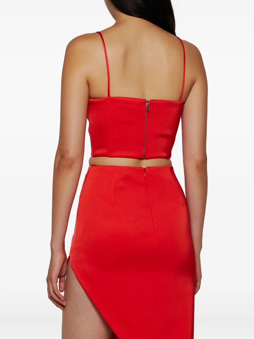 David Koma Cut-out Spaghetti-straps Top In Red