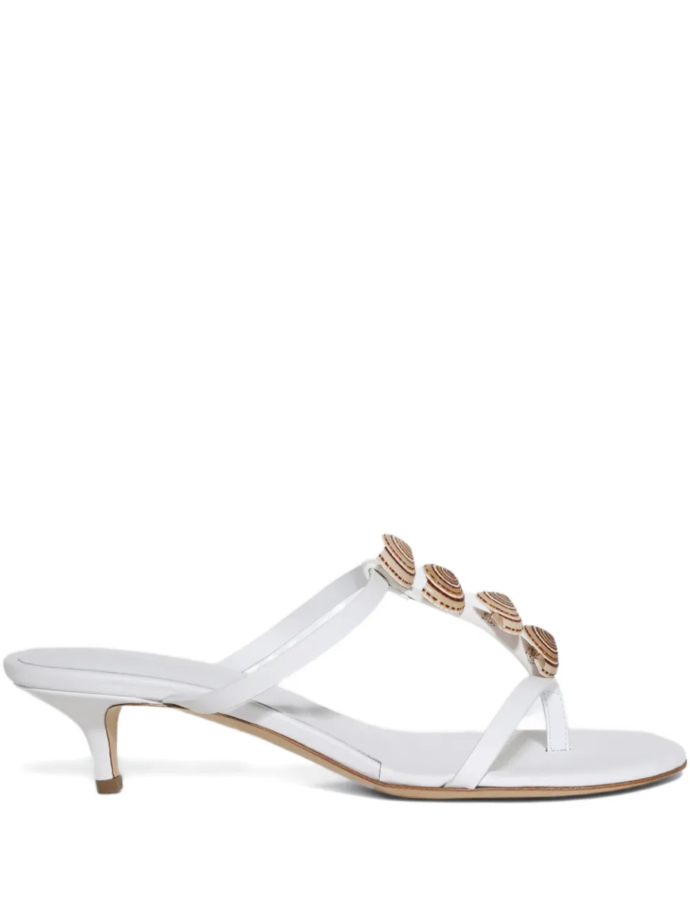 Christopher Esber 40mm Sundial seashell heeled sandals White
