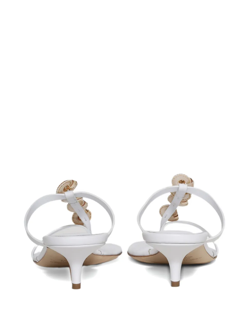 Christopher Esber 40mm Sundial seashell heeled sandals White