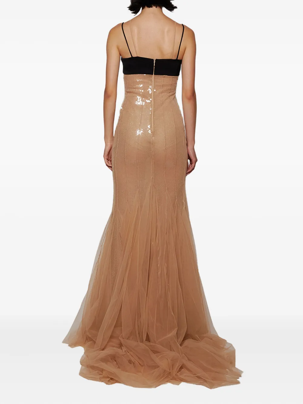 David Koma Sequinned Gown In Multi